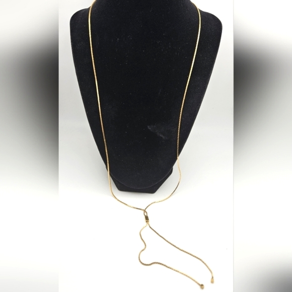 Vintage Monet gold lariat necklace - Picture 2 of 6